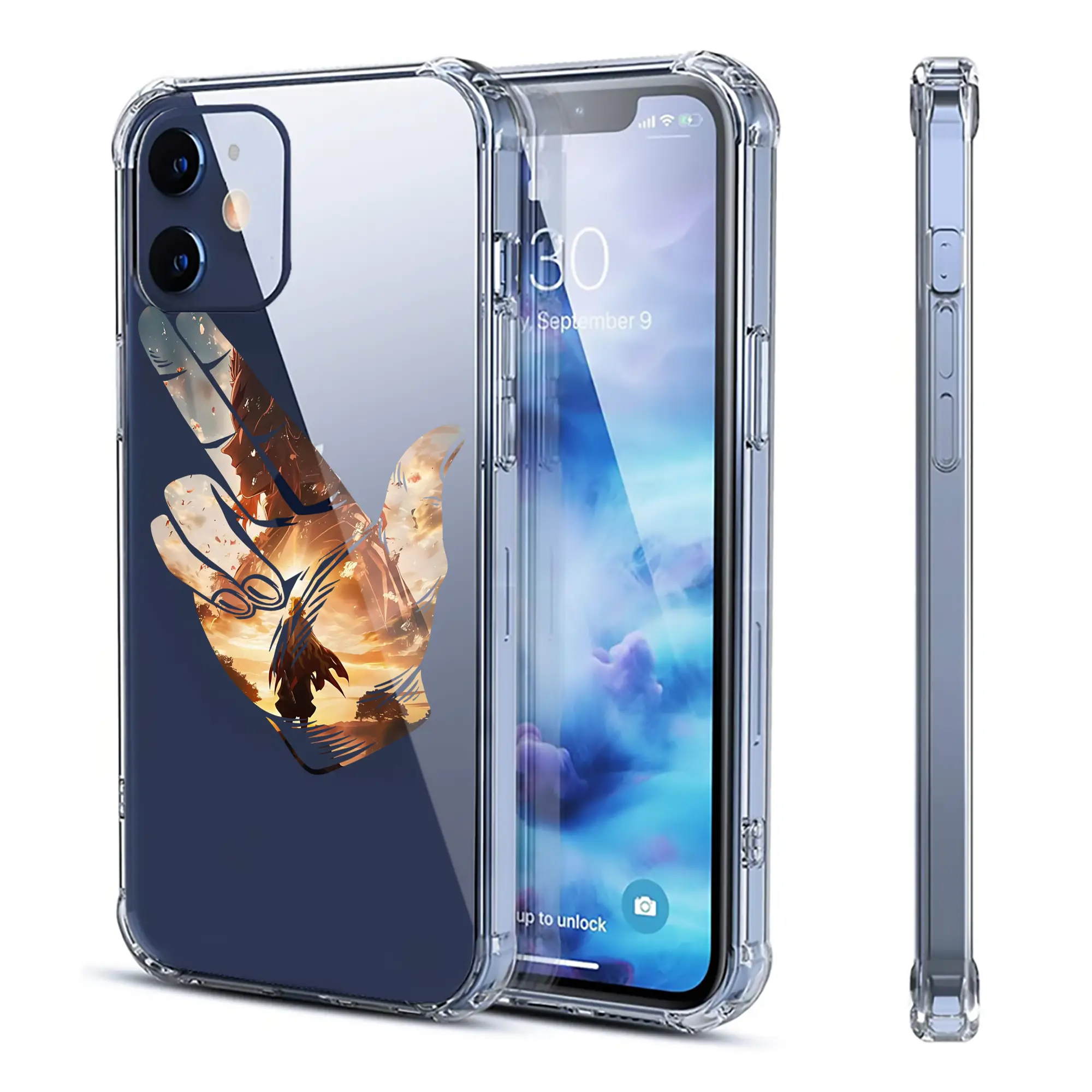 鬼滅の刃 グッズ,煉獄 杏寿郎 - IPhone 12シリーズ対応 ・ 透明スマホケース ・ クリアソフトケース ・ TPU素材 ・ 耐衝撃 ・ 高密着 ・ 防汚 防指紋 ・ 簡単着脱